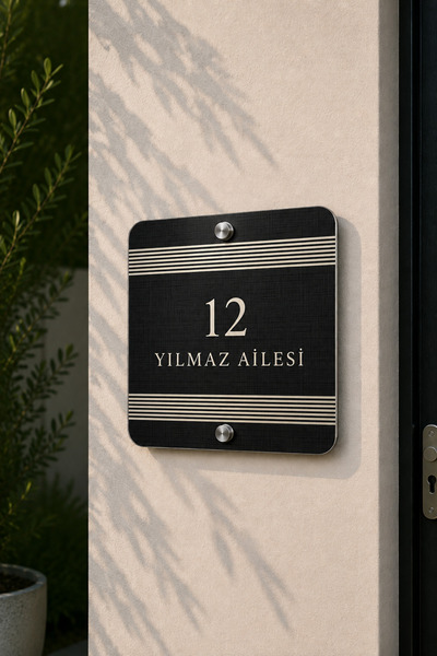 JHAAR Kişiye Özel Pleksi Kapı İsimliği – Modern & Lüks UV Baskılı Dekoratif K...