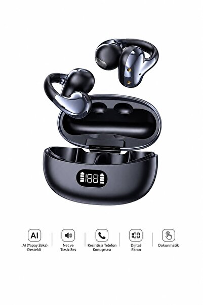 Omaze Klipsli Bluetooth Kulaklık Yapay Zeka Destekli Gerçek Zamanlı Çeviri Gü...