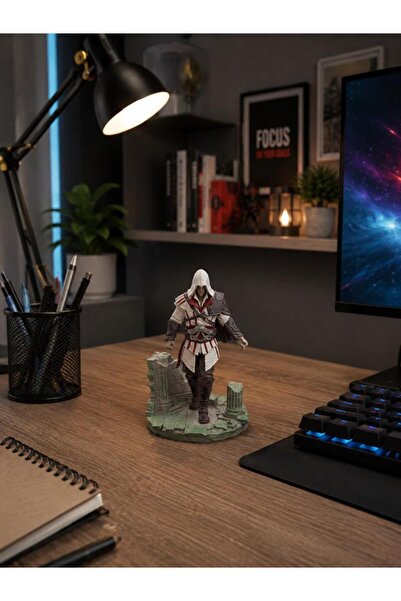 Hd Marketim Assassin's Creed Ezio Figür 13 cm El Boyaması Dekoratif Figür Mas...