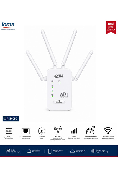 ioma 4 ANTENLİ KABLOSUZ MENZİL GENİŞLETİCİ (REPEATER)