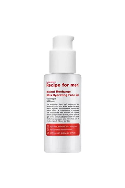 Recipe For Men , Instant Recharge, Hyaluronic Acid, Moisturizes, Gel, Face, 7...