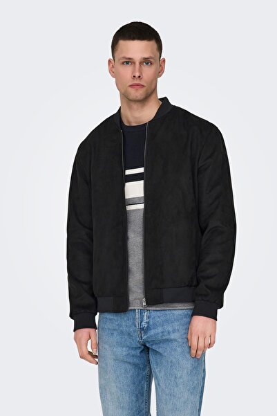 Only & Sons Onslucas Men's Suede Look Bomber Jacket Casual Comfortable Stylish