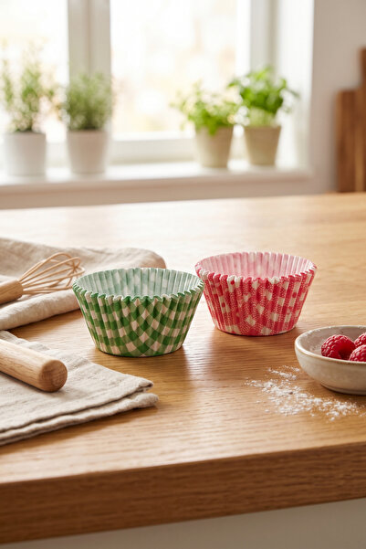 wise tree 100'lü Renkli Desenli Pilili Muffin Kalıbı Cupcake Kapsülü Kek Pişirme Kağıdı