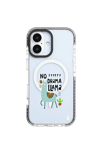 Casen iPhone 17 Yanları Siyah Magsafe Arty Şeffaf No Drama Lama Tasarımlı Pre...