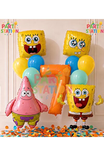 Parti Station Spongebob & Patrick Concept Balloon Set 7 Years Old - 11 Pieces...
