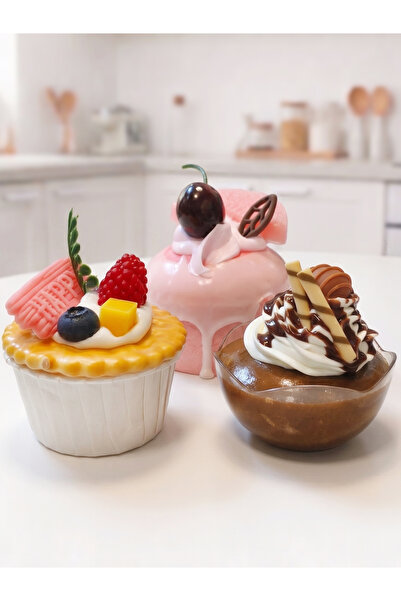BBEKA HOME DESIGN Dekoratif Tatlı Pasta Cup ve Cupcake Buzdolabı Magneti - Mu...