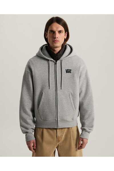 Vans Stretch Logo Full Zip Men's Gray Sweatshirt