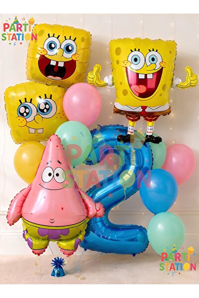 Parti Station Spongebob & Patrick Balloon Concept Set for Ages 2 - 12 Pieces ...