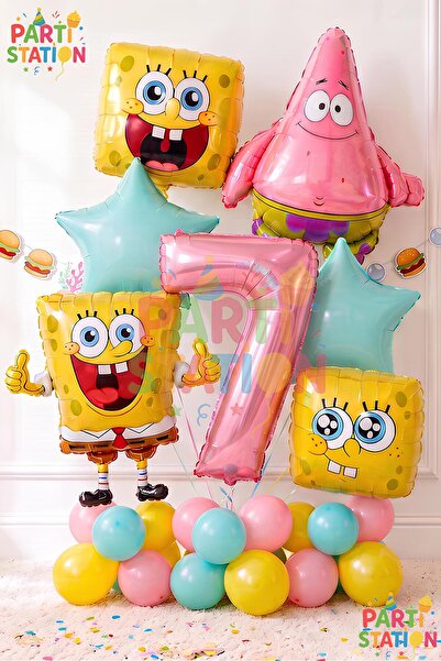 Parti Station Spongebob Balloon & Patrick Concept Balloon Set for Ages 7 - 20...