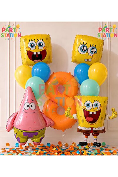 Parti Station Spongebob & Patrick Concept Balloon Set 8 Years Old - 11 Piece ...