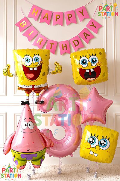 Parti Station Spongebob Balloon & Patrick Concept Balloon Set for 3 Years Old...