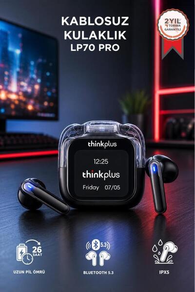 LENOVO Thinkplus Bluetooth Kulaklık Akıllı Dijital Ekranlı Tws 5.4 Kablosuz K...