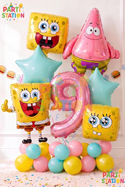 Parti Station Spongebob Balloon & Patrick Concept Balloon Set 9 Years Old - 2...