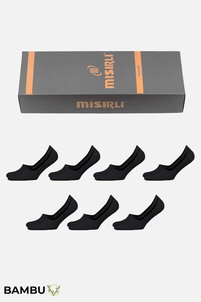 Aytuğ&Mısırlı Egyptian Unisex Bamboo Boxed 7 Pairs of Ballerina Socks Black