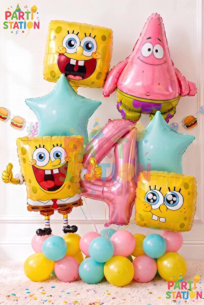 Parti Station Spongebob Balloons & Patrick Concept Balloon Set for Ages 4 - 2...