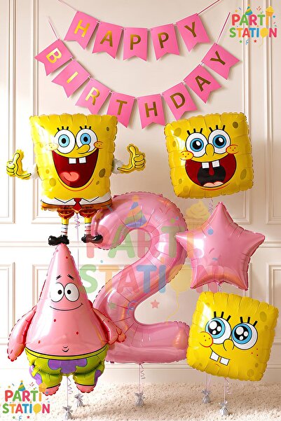 Parti Station Spongebob Balloon & Patrick Concept Balloon Set for Ages 2 - 7 ...