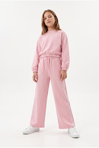 Toontoy Girl's Tracksuit Set with Elasticated Hem and Fish-Scale Detail