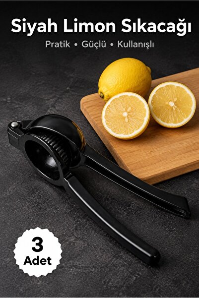 Monteor Manual Lemon Squeezer Black Hand Press Citrus Juicer (3 Pieces)