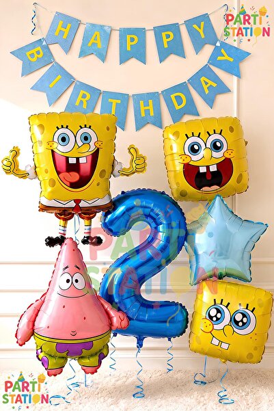 Parti Station Spongebob Balloon & Patrick Concept Balloon Set for Ages 2 - 7 ...