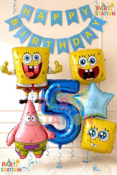 Parti Station Spongebob Balloon & Patrick Concept Balloon Set 5 Years Old - 7...