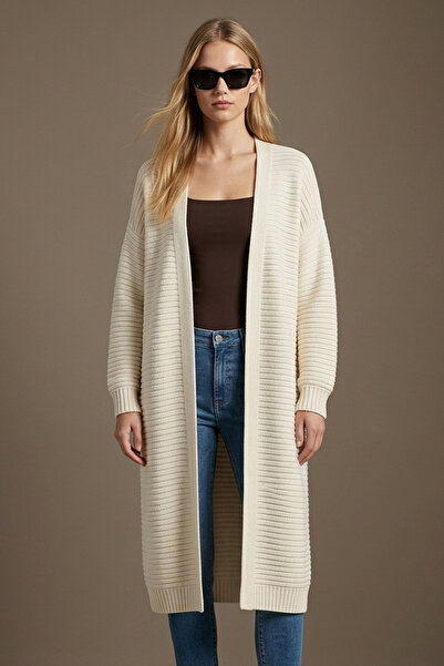 Şiir Tekstil Narje Soft Textured Comfortable Fit Low Long Sleeve Knitwear Wom...