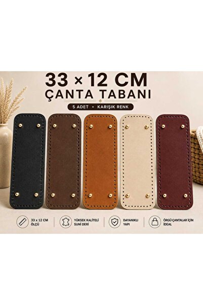 aurellen 33x12 cm 5 adet Çanta Tabanı Set - Delikli Makrome Çanta Alt Taban H...