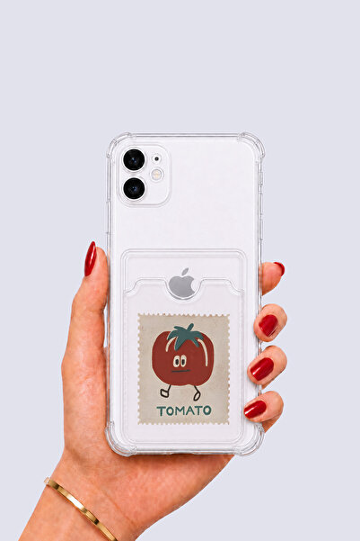 iPhone 11 Kartlıklı Tomato Desenli Kılıf - VERAH12319-6502