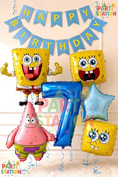 Parti Station Spongebob Balloon & Patrick Concept Balloon Set 7 Years Old - 7...