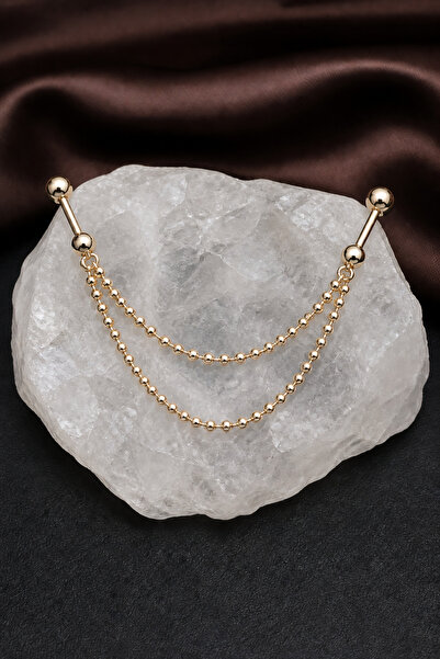 Sinsemilla Jewelry Çift Zincirli Köprü Piercing 38 mm 316L Paslanmaz Çelik