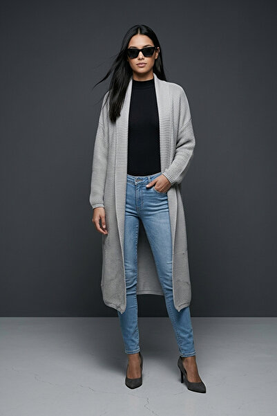 Şiir Tekstil Zarc Soft Textured Comfortable Fit Low Long Sleeve Knitwear Wome...