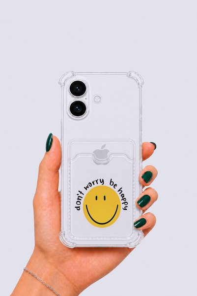 OEM iPhone 17 Case with Card Holder and Smile Pattern - Eterna8105-7237