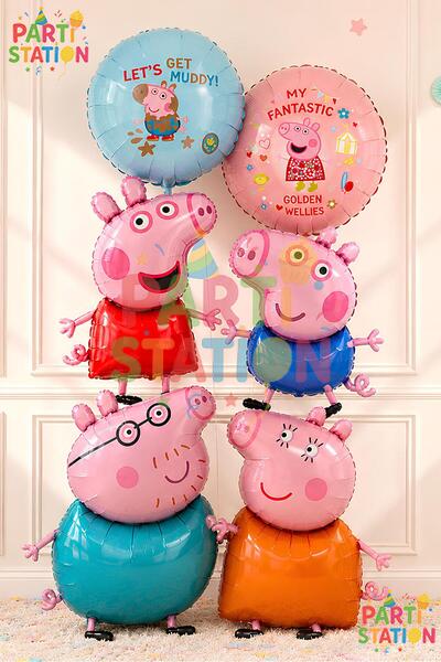 Parti Station Peppa Pig & George Concept - 6 Piece Foil Balloon Set Peppa Pig...