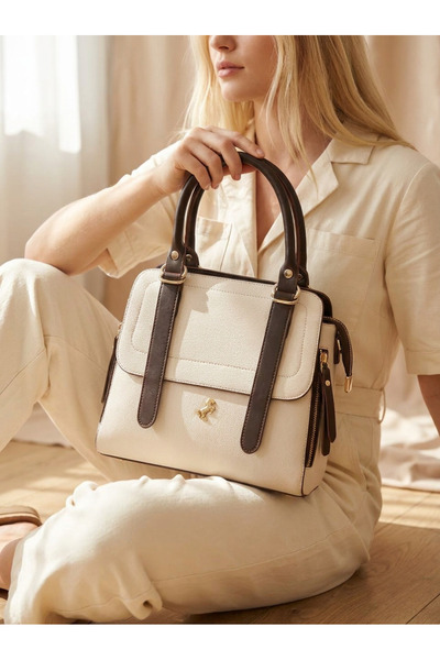 Miami Polo Club Original Women's Gold Detailed Hand and Shoulder Bag (Long St...