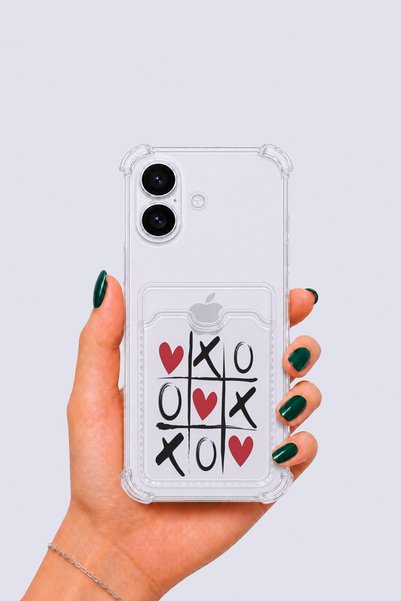 OEM iPhone 16 Case with Card Holder and Xoxo Pattern - Eterna8559-9396