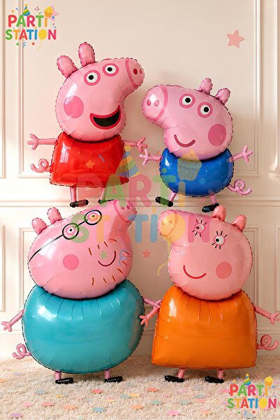Parti Station Peppa Pig & George Concept - 4 Piece Foil Peppa Pig Family Ball...