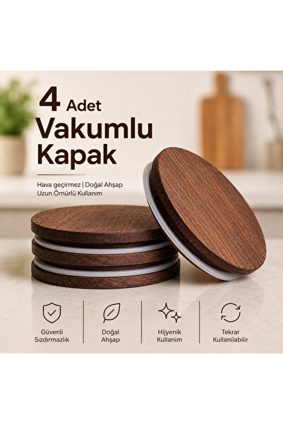Sevilla Ahşap Vakumlu Kapak 4’lü Set | Elysia Uyumlu Kapak