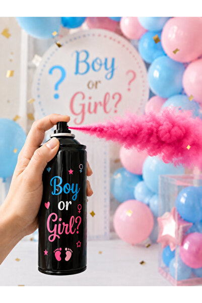 Organizasyon Pazarı Pembe Cinsiyet Belirleme Spreyi Boy or Girl Baby Shower C...