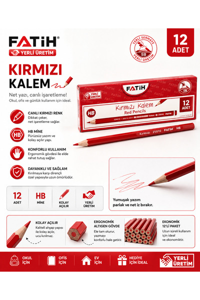 FATİH Kırmızı Kalem HB