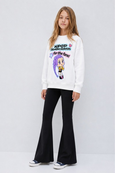 Belya Kids Wear Djevojački komplet: top sa širokim krojem i donji deo sa legi...