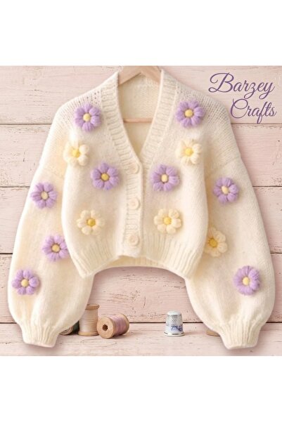 Barzey crafts El Knitted Women's Floral Cardigan