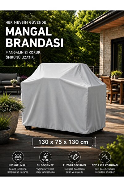 GOCİA PLUS Barbekü Mangal Branda Örtüsü Gri – Su Geçirmez, Toz ve Güneş Koruy...