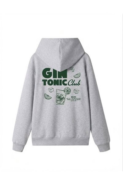 LELVANİ Gin Tonic Club Drink Printed Hooded Sweatshirt Unisex