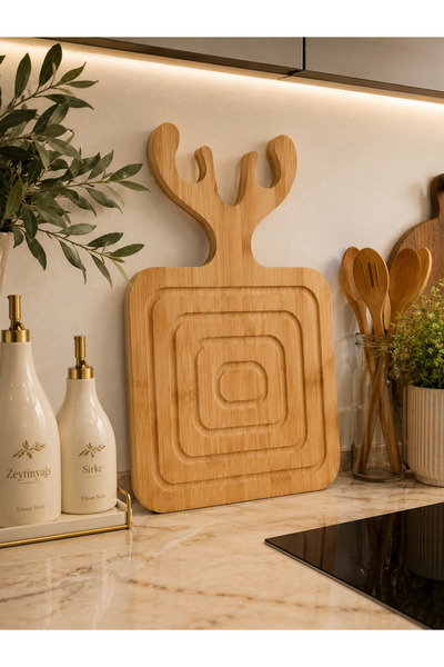 Emsay Store Ren Geyikli Large Size Bamboo Presentation and Serving Board – De...