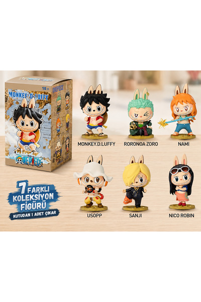 Natavanbutık Labubu One Piece Figür 9 cm – Luffy Zoro Nami Usopp Sanji Nico R...