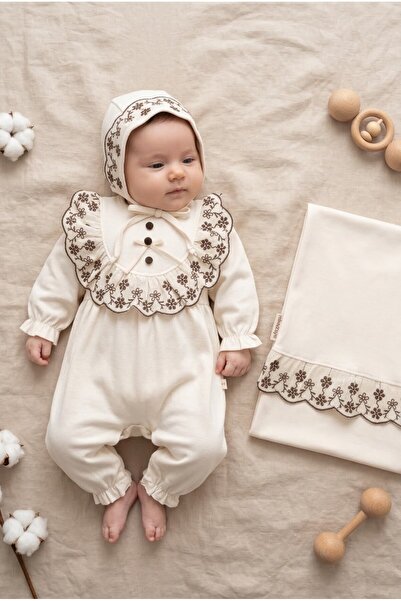 ZEYNUKO Baby Girl Vintage 100% Cotton 0-3 Months 3-Piece Romper Set Newborn H...