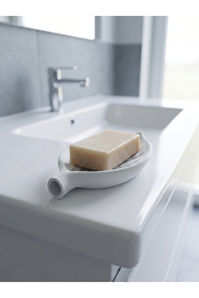Fulmin Modern Leaf Soap Dish / 15 cm / Decorative Design with Water Drainage Feature