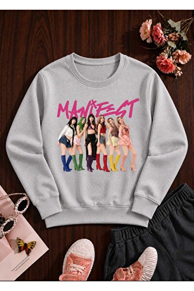 NOFLEN Manifest Design Printed Long Sleeve Winter Sweatshirt