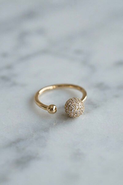 Inure Jewelry Gold Color Zircon Stone Topcuk Model Women's Ring