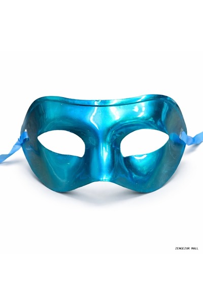 ZERO LAND Zngzrmll Metalized Shiny Party Mask Turquoise Mi Color (214022) 16X...