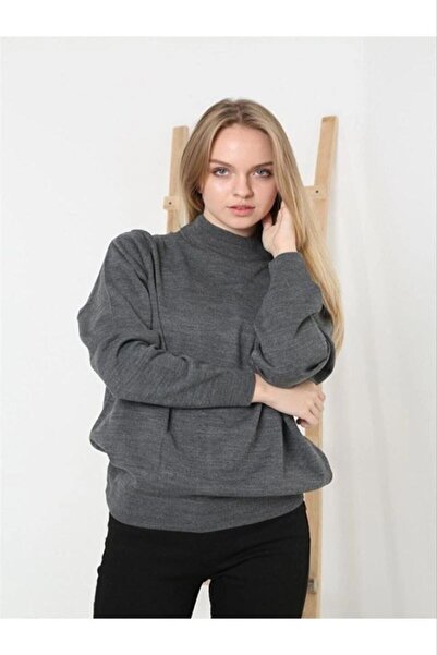 Mariposa Secret Women's Half Turtleneck Knitwear Sweater - Smoked
